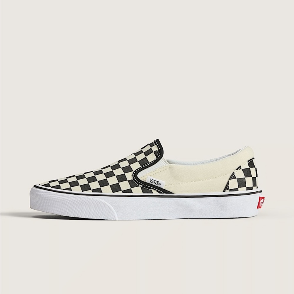 Vans Checkerboard Slip-On Shoes - Black and White